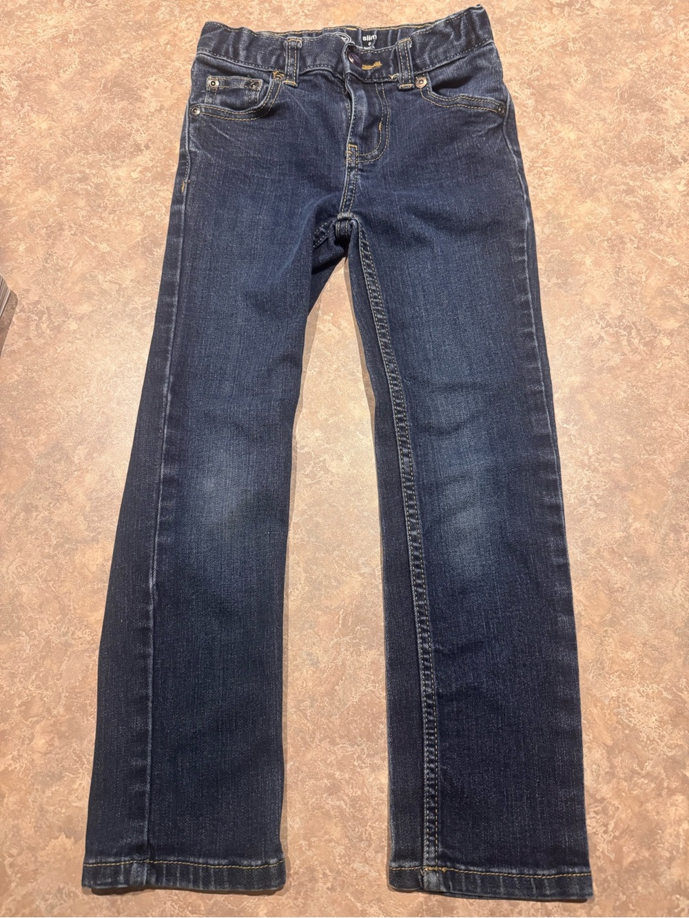 wonder nation Slim Jeans in Dark Blue with Yellow Stitching